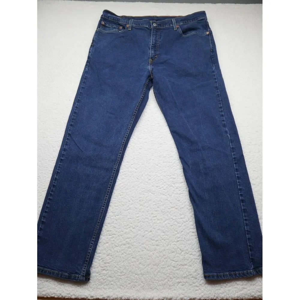 Levis 505 Jeans Mens Sz 38x32 Regular Fit‎ Straight Leg Dark Blue Denim